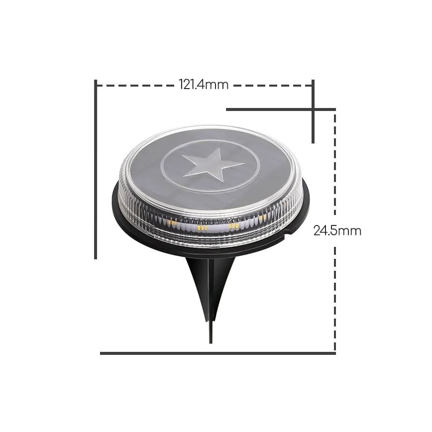 Aigostar - LED solcellslampa LED/0,6W/5,5V 24,5 cm 500 mAh 3200K IP66 svart