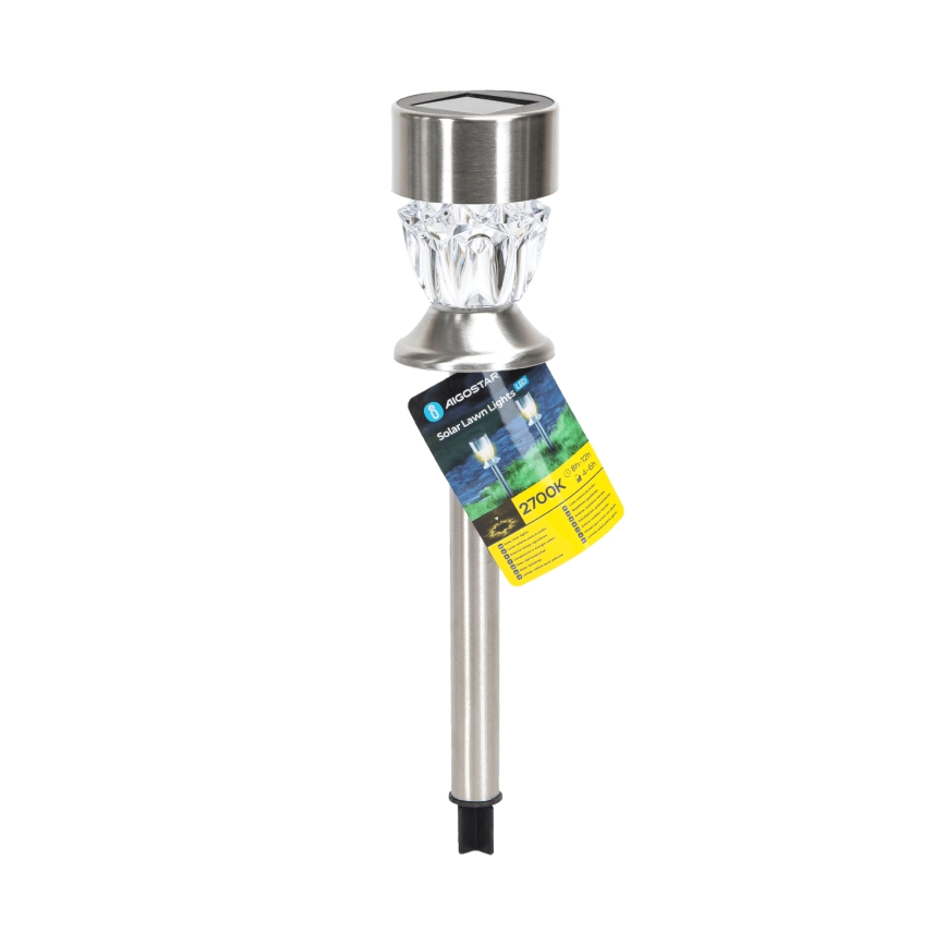 Aigostar - LED solcellslampa LED/1,2 lm/1,2 V 35,5 cm matt krom 2700 K IP44 100 mAh