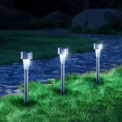 Aigostar - LED-solcellslampa LED/2V IP44 40 mAh matt krom