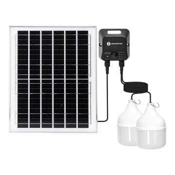 Aigostar - LED-solcellslampa med sensor 2xLED/70W/12V 12000 mAh 6500K IP65 Ø 12 cm + fjärrkontroll
