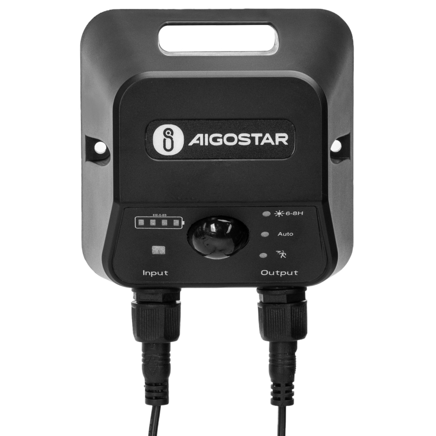 Aigostar - LED solarlampa med sensor 2xLED/35W/12V 6000 mAh 6500K IP65 Ø 15 cm + fjärrkontroll
