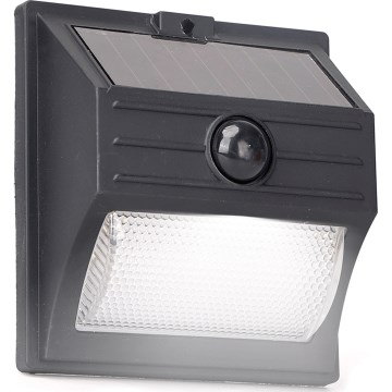 Aigostar - LED solcellslampa med sensor LED/3,7V 6500K 500 mAh IP65 svart