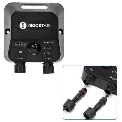 Aigostar - LED solarlampa med sensor LED/35W/12V 3000 mAh 6500K IP65 Ø 10 cm + fjärrkontroll