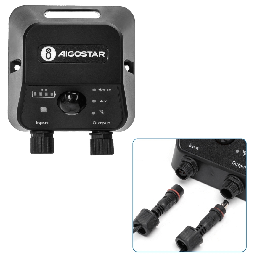 Aigostar - LED solarlampa med sensor LED/35W/12V 3000 mAh 6500K IP65 Ø 10 cm + fjärrkontroll