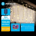Aigostar - LED-solcellslinga 100 LED/8 funktioner 8 x 0,4 m IP65 varmvit 800 mAh