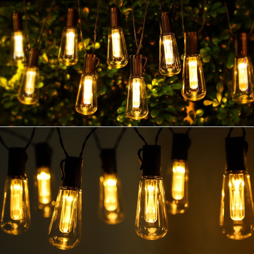Aigostar - LED Solcellslinga 10xLED/3,8m IP44 varm vit
