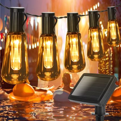 Aigostar - LED Solcellslinga 10xLED/3,8m IP44 varm vit