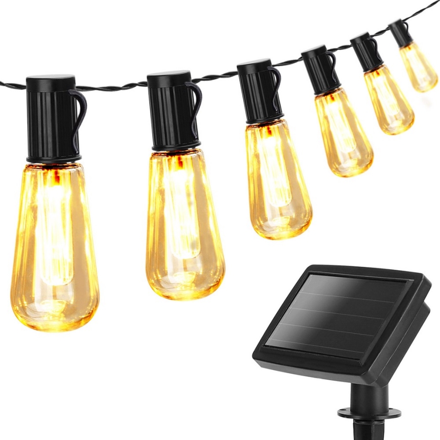 Aigostar - LED Solcellslinga 10xLED/3,8m IP44 varm vit