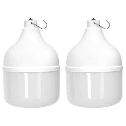 Aigostar - LED solcellsljuskrona med sensor 2xLED/70W/12V 12000 mAh 6500K diameter 12 cm + fjärrkontroll