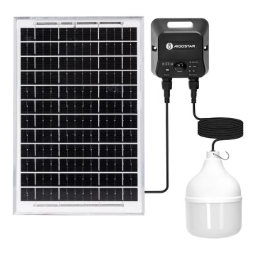Aigostar - LED solcellsljuskrona med sensor LED/70W/12V 6000 mAh 6500K diameter 12 cm + fjärrkontroll
