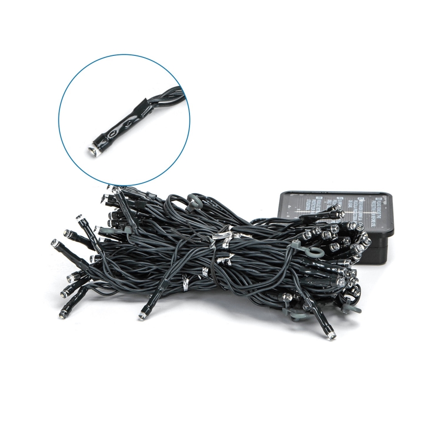 Aigostar - LED solcellsljusslinga för jul 100xLED/8 funktioner 4x1m 800 mAh IP65 kallvit