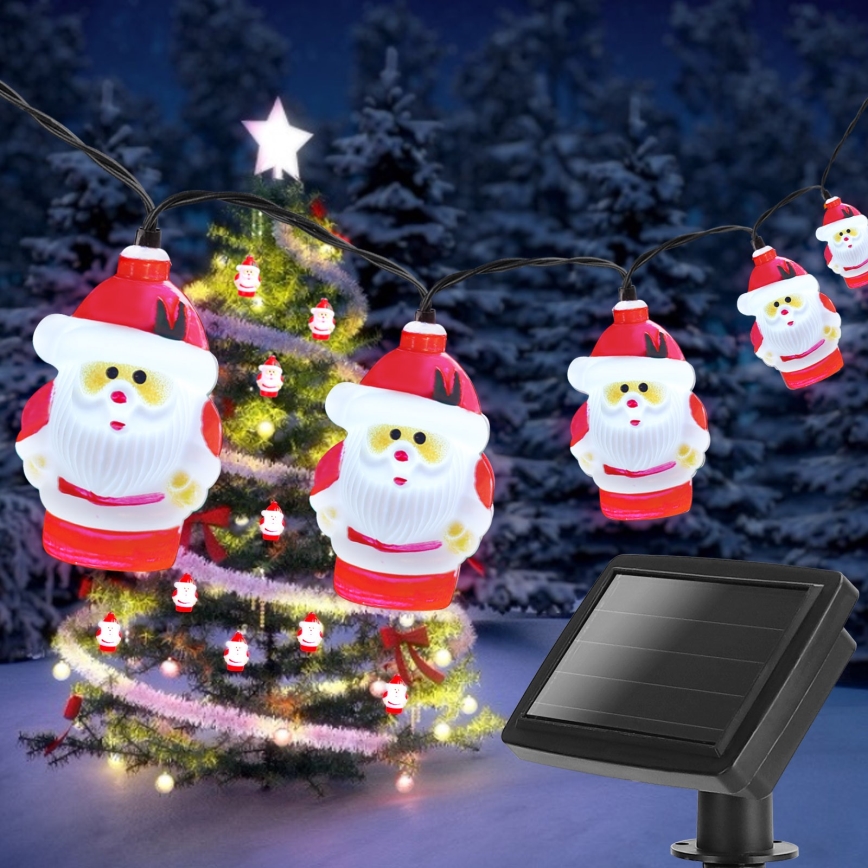 Aigostar - LED solcellsljusslinga för jul 10xLED/3,8 m IP44 kallvit 400 mAh