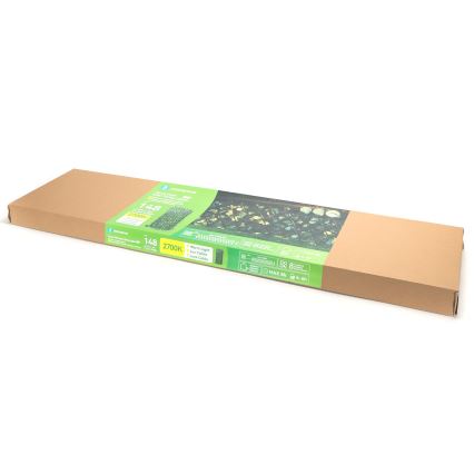 Aigostar - LED solcellsljusslinga 148xLED/2x1,2m IP65 300 mAh varmvit eukalyptus