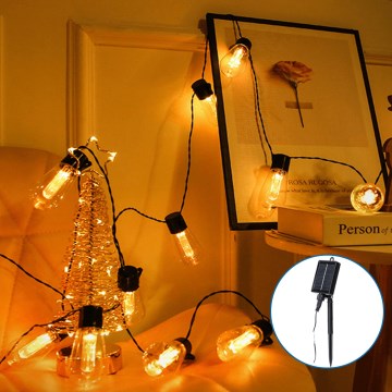 Aigostar - LED solcellsljusslinga 20xLED/11,5m IP65 1200 mAh varmvit