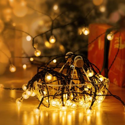 Aigostar - LED solcellsljusslinga 50xLED/8 funktioner 12m 800 mAh IP65 varmvit