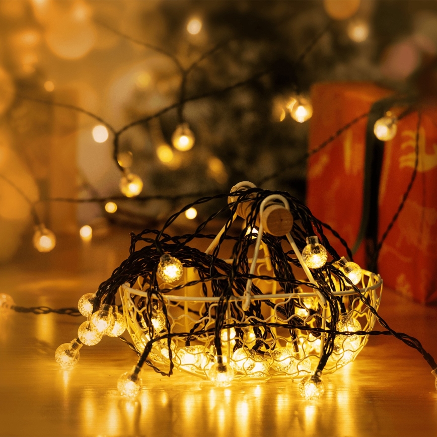 Aigostar - LED solcellsljusslinga 50xLED/8 funktioner 12m 800 mAh IP65 varmvit