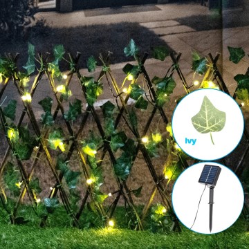 Aigostar - LED solcellsljusslinga 56xLED/2x0,4m IP65 300 mAh varmvit ivy