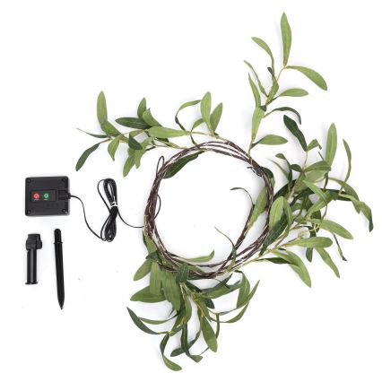 Aigostar - LED solcellsljusslinga 60xLED/4m IP65 300 mAh varmvit oliv