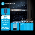 Aigostar - LED solcellsljusslinga för jul 100xLED/8 funktioner 4x1m 800 mAh IP65 kallvit