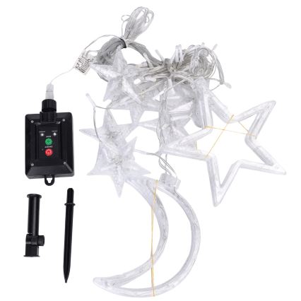 Aigostar - LED solcellsdriven julslinga 120xLED/8 funktioner 3x0,6m 500 mAh IP65 varmvit