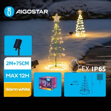Aigostar - LED solcellsljusslinga för juldekoration LED/0,26W/3,7V 75cm IP65 varmvit