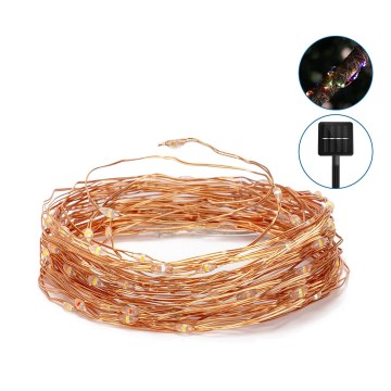 Aigostar - LED solcellsljusslinga LED/8 funktioner 12m 800 mAh IP65 800 mAh multicolor