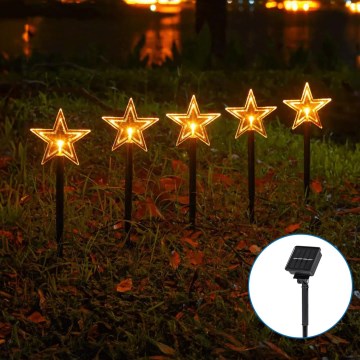 Aigostar - LED Solcellsljusstake för jul LED/0,054W/1,2V 1m IP65 800 mAh varmvit