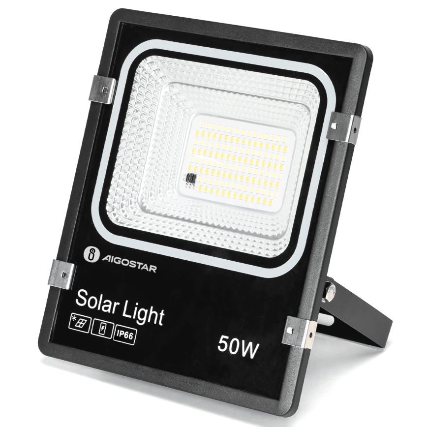 Aigostar - LED solcellsstrålkastare LED/50W/3,2V 1200mAh 3000K/4000K/6500K IP66 + fjärrkontroll