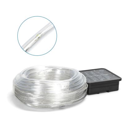 Aigostar - LED-solcellsslinga 100xLED/8 funktioner 12m IP65 kallvit 800 mAh