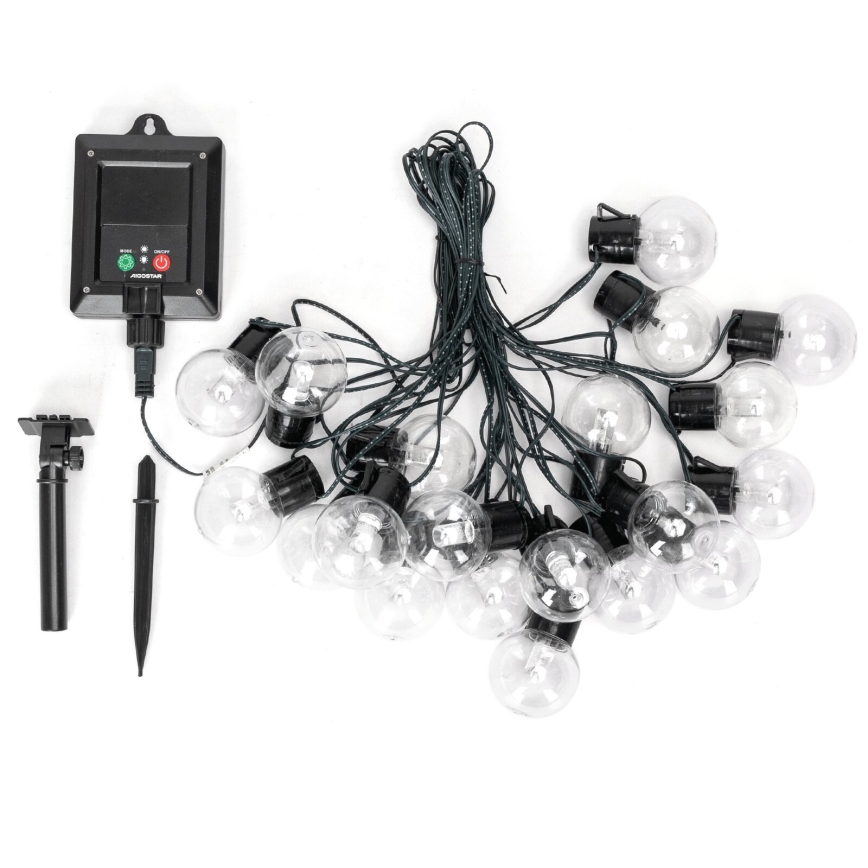 Aigostar - LED solcellsslinga 20xLED/8 lägen 11,5m IP65 flerfärgad