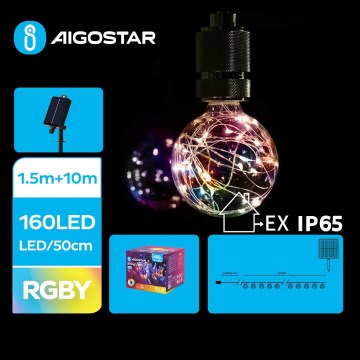 Aigostar - LED solcellsslinga 20xLED/8 ljuslägen 11,5m IP65 flerfärgad