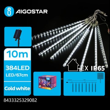 Aigostar - LED solcellsslinga 384xLED/13m IP65 1200 mAh kallvit