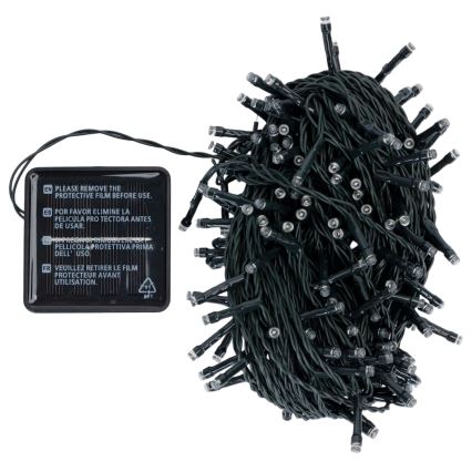Aigostar - LED solcellsdriven julslinga 200 LED/8 funktioner, 22 m, IP65, kallvit, 800 mAh