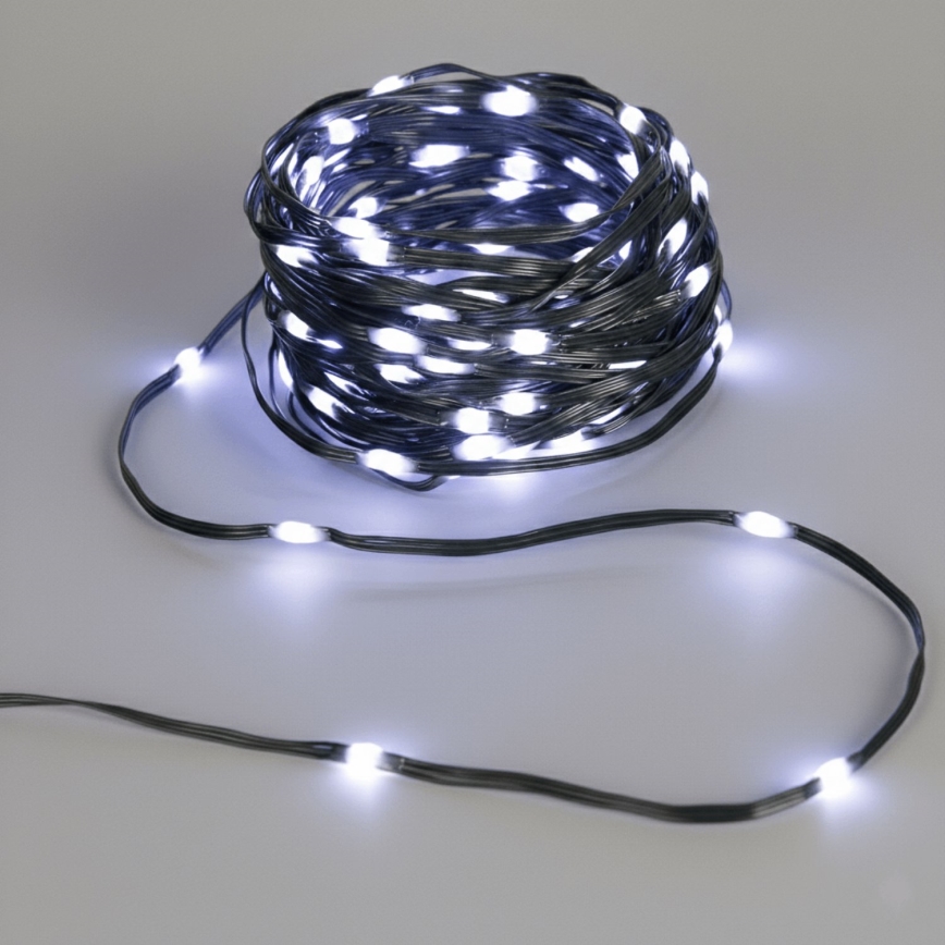 Aigostar - LED solcellsslinga för jul 500xLED/8 funktioner 52m IP65 kallvit 1200 mAh