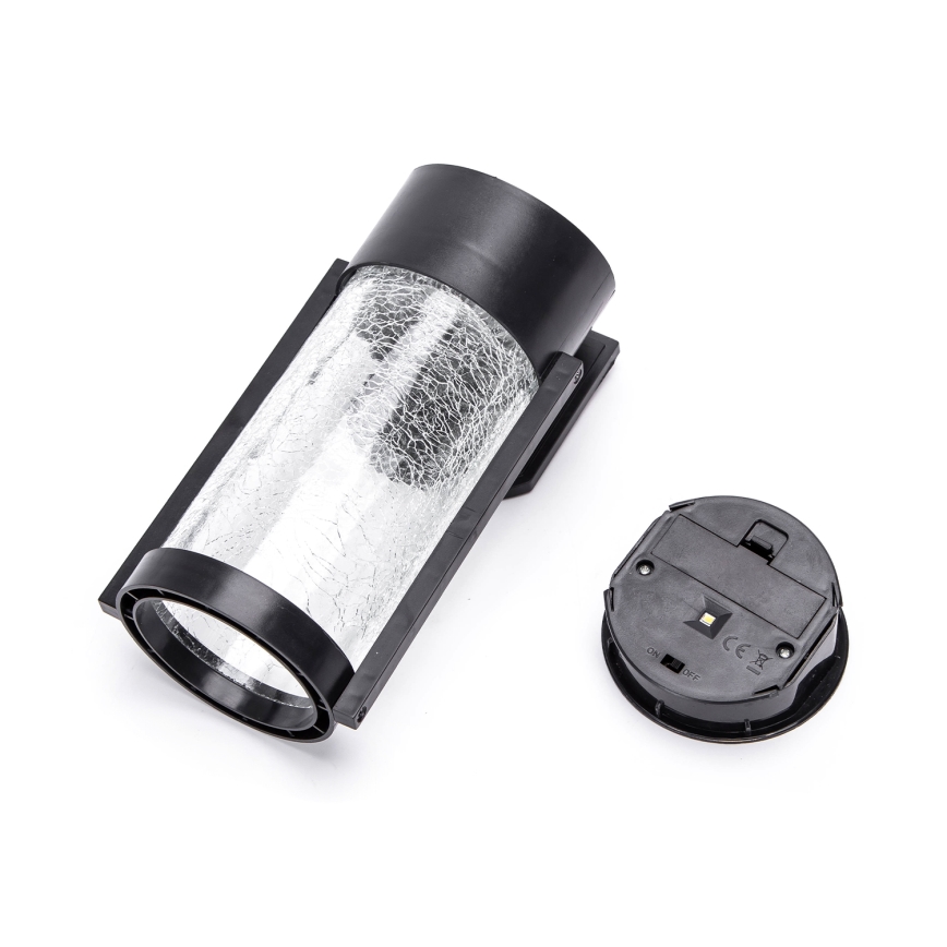 Aigostar - LED Solcellsvägglampa LED/2W/1,2V svart 2700K IP44