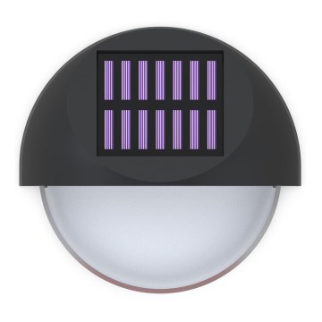 Aigostar - LED solcellsvägglampa LED/1W/1,2V svart 200 mAh 2700K IP44