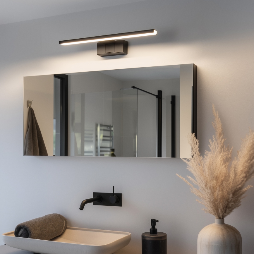 Aigostar - LED-spegelbelysning för badrum LED/8W/230V 4000K 40 cm IP44 svart