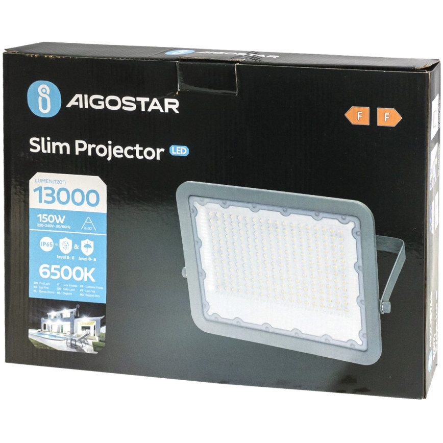 Aigostar - LED strålkastare LED/150W/230V grå 6500K IP65