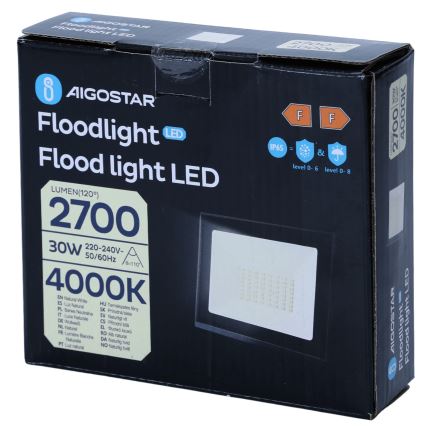 Aigostar - LED-strålkastare LED/30W/230V 4000K IP65