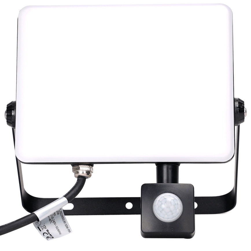 Aigostar - LED strålkastare med sensor LED/50W/230V 4000K IP65 svart