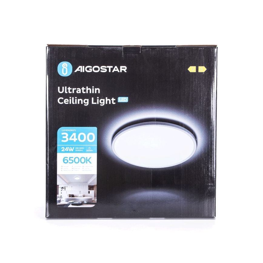 Aigostar - LED taklampa för badrum LED/24W/230V 6500K diameter 40 cm IP44