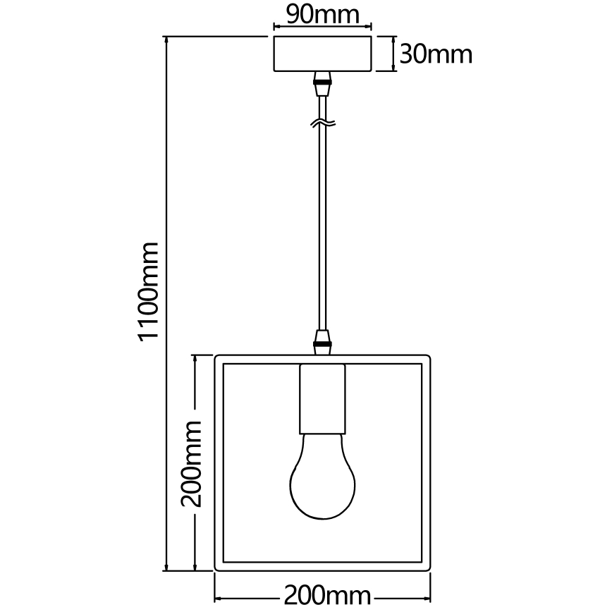 Aigostar - LED träpendel med sladd 1xE27/9W/230V 2200K tall