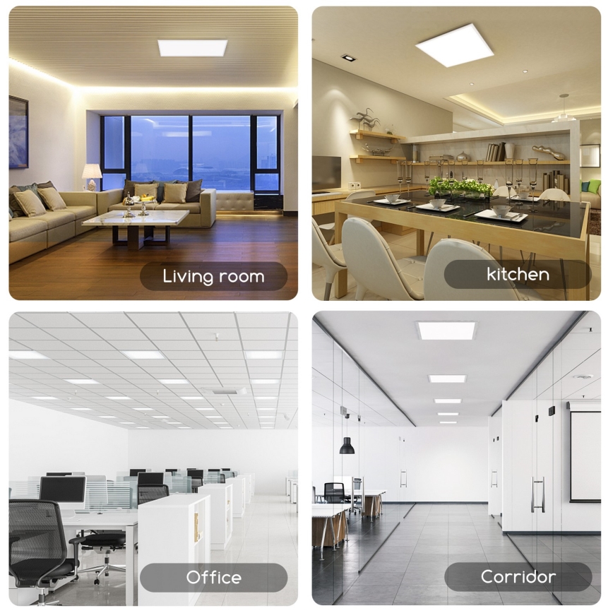 Aigostar - LED upphängd takpanel LED/40W/230V 3000K/4000K/6500K 60x60cm vit