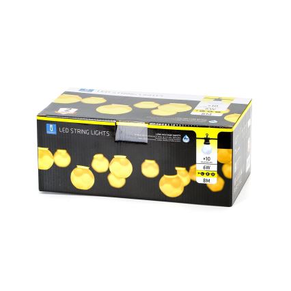 Aigostar - LED Utomhus dekorativ ljusslinga 10xLED/8m IP44 varm vit