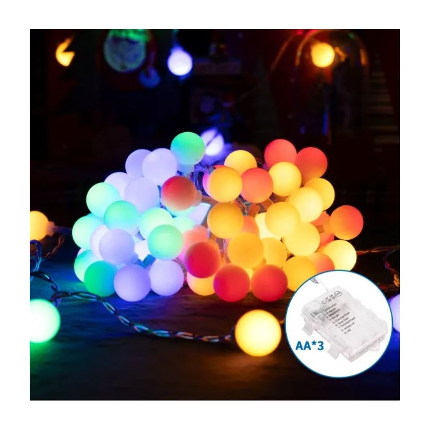 Aigostar - LED utomhus julslinga 100xLED/3xAA/8 funktioner 10,3 m IP44 flerfärgad