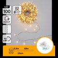 Aigostar - LED Utomhus julbelysning 100xLED/8 funktioner 3xAA 10,3m IP44 varmvit