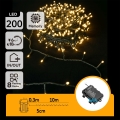 Aigostar - LED utomhus julbelysning 200xLED/8 funktioner 3xAA 10,3m IP44 varmvit