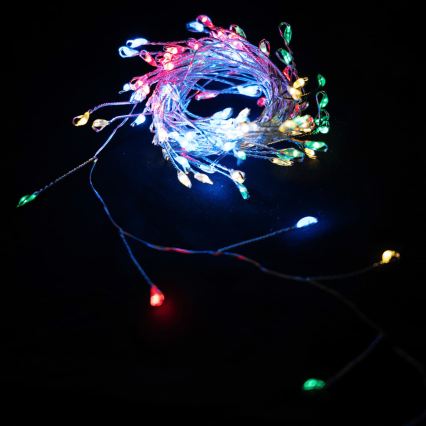 Aigostar - LED utomhus julbelysning 200xLED/8 funktioner 3xAA 6,3m IP44 flerfärgad