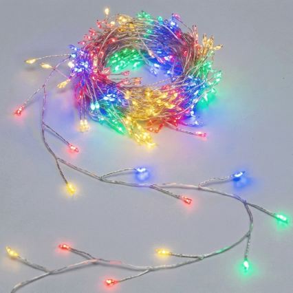 Aigostar - LED utomhus julbelysning 200xLED/8 funktioner 3xAA 6,3m IP44 flerfärgad