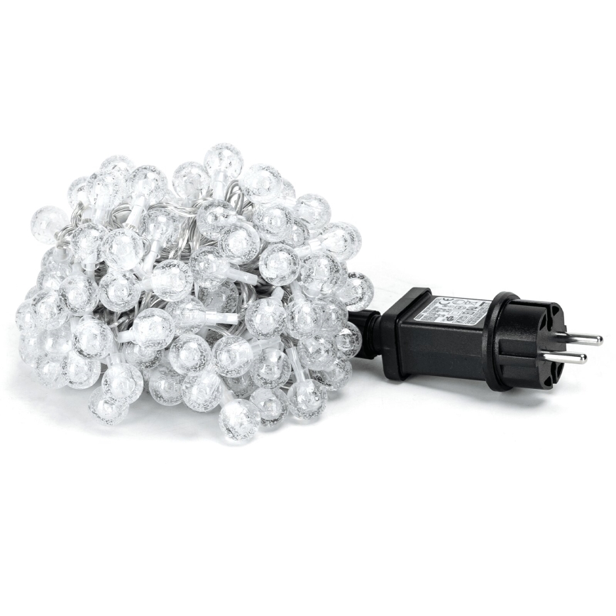 Aigostar - LED utomhus julbelysning, ljusslinga 100xLED/8 lägen 13m IP44 kallvit